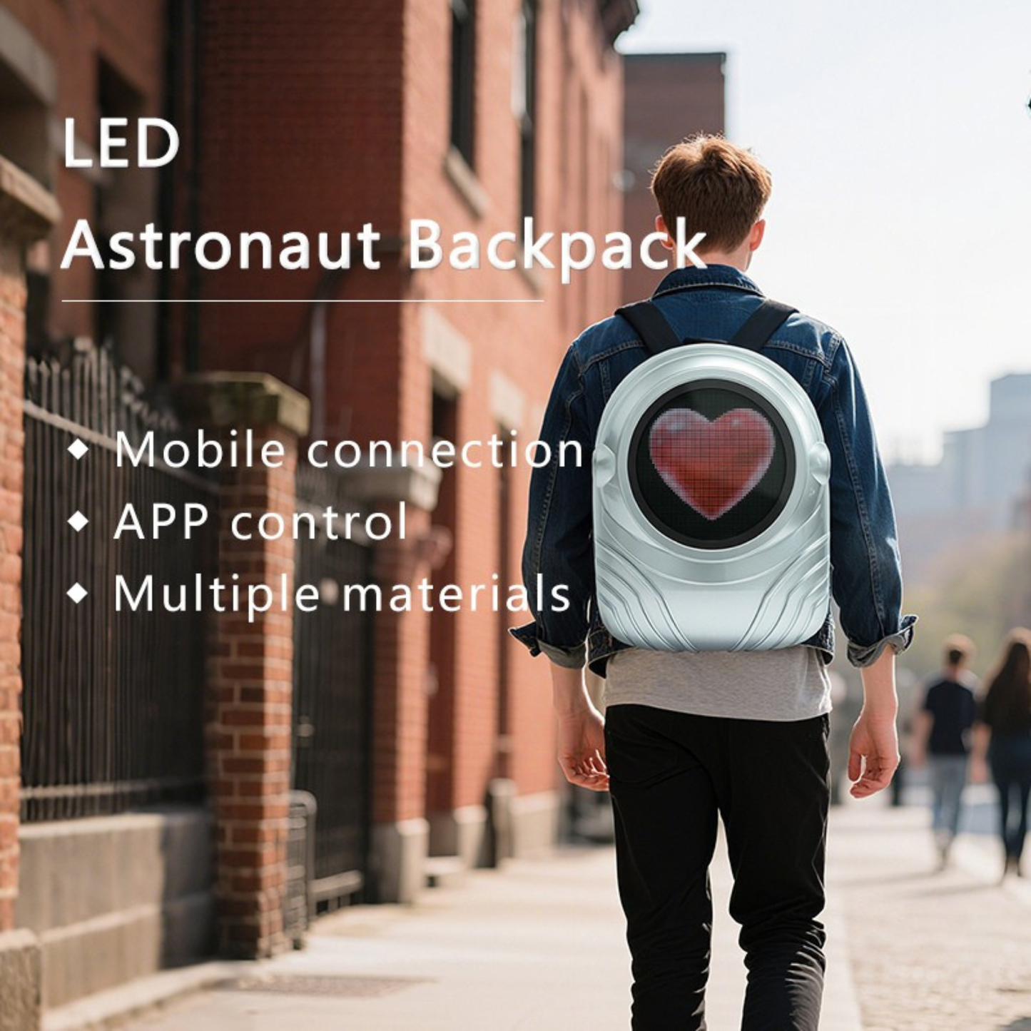 LED Astronaut Backpack – 64×64 Custom Display
