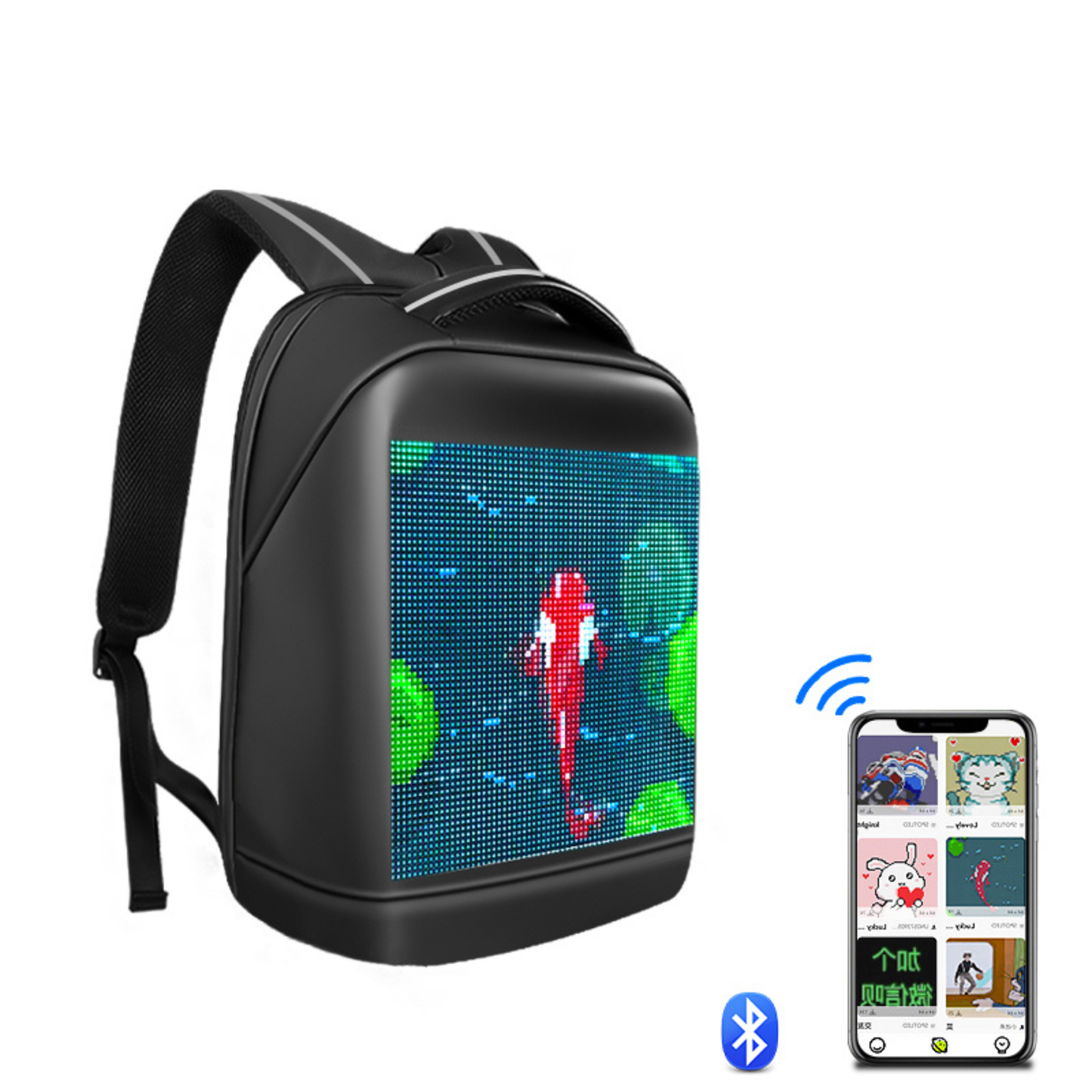 LED Pixel Backpack Mini – 64×64 Custom Display
