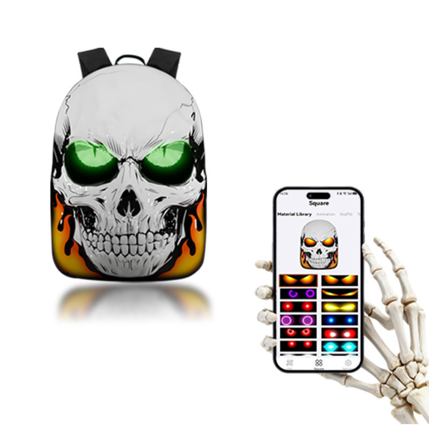 LED Skull Backpack – 20×64 Custom Display