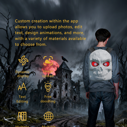 LED Skull Backpack – 20×64 Custom Display