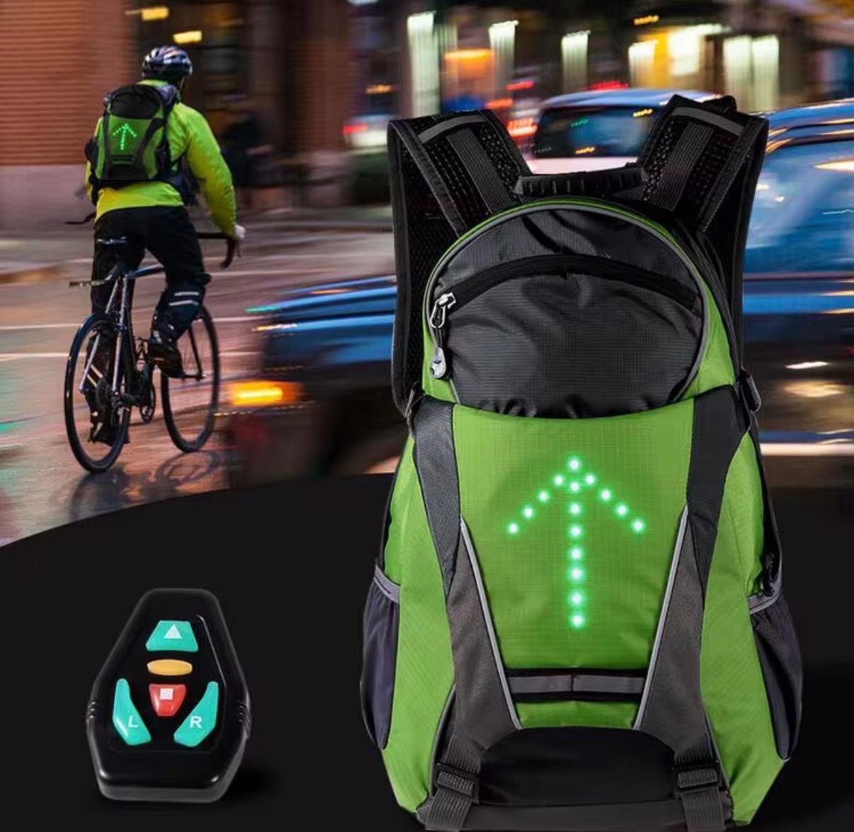 LED Cycling Safety Backpack with Wireless Turn Signals