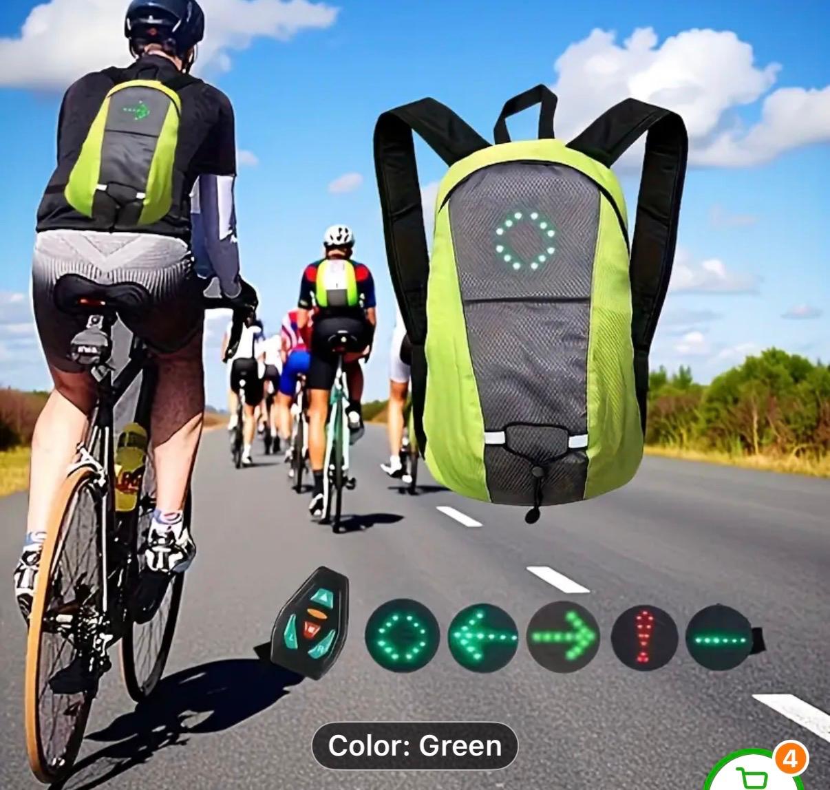 LED Cycling Safety Backpack with Wireless Turn Signals