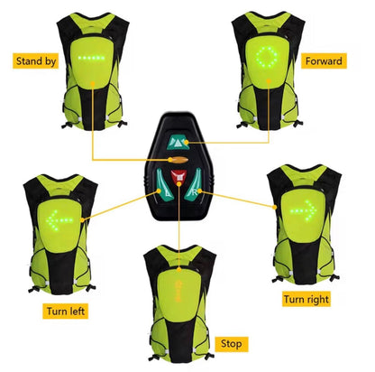 LED Cycling Safety Backpack with Wireless Turn Signals
